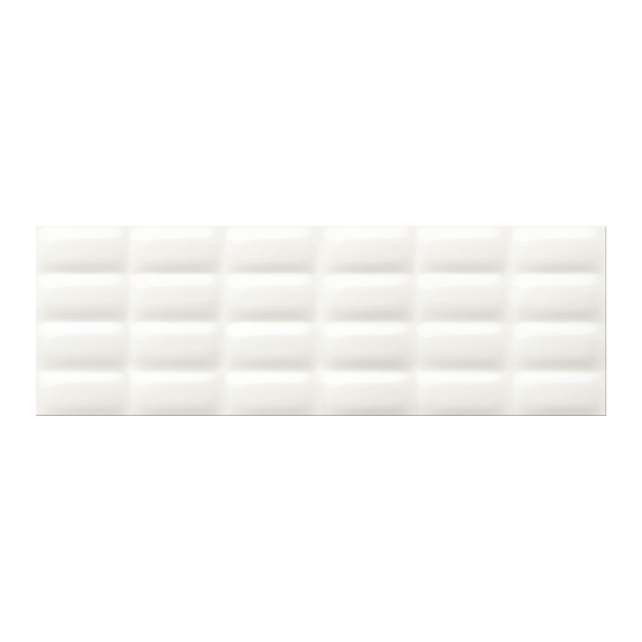 White Magic white glossy pillow 25x75 sienų plytelė