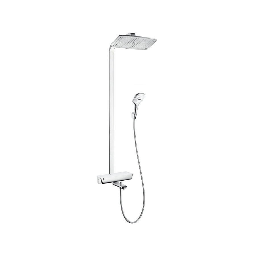 Dušo komplektas Raindance Select E 360 1jet Showerpipe baltas/chromas 27113400