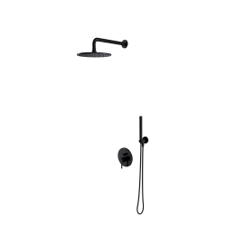 Potinkinis juodos spalvos Omnires Ygric termostatinis maišytuvas dušui su dušo komplektu