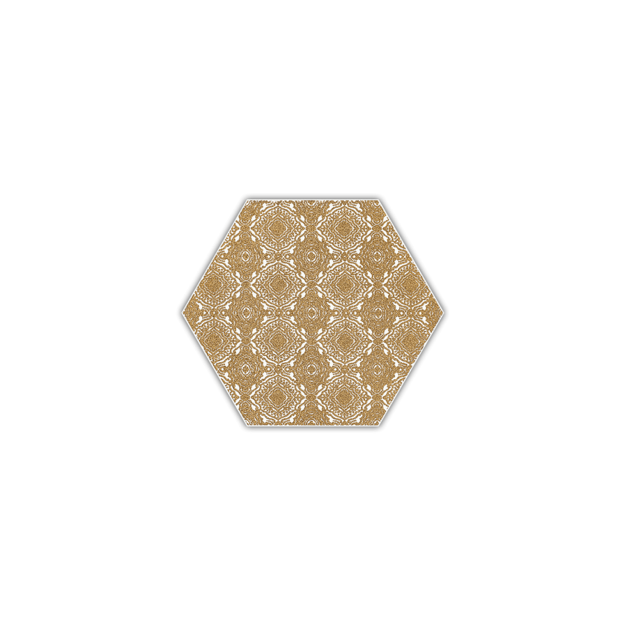 Shiny Lines Gold Heksagon Inserto E 19.8 x 17.1  dekoratyvinė plytelė