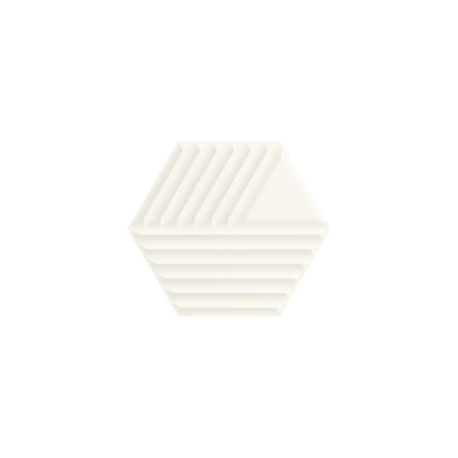 Woodskin Bianco Heksagon Struktura C 19.8 x 17.1 sienų plytelė