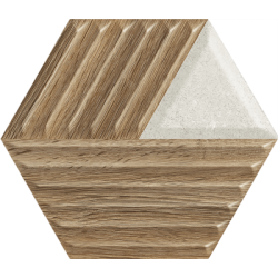 Woodskin Mix Heksagon Struktura C 19.8 x 17.1  sienų plytelė