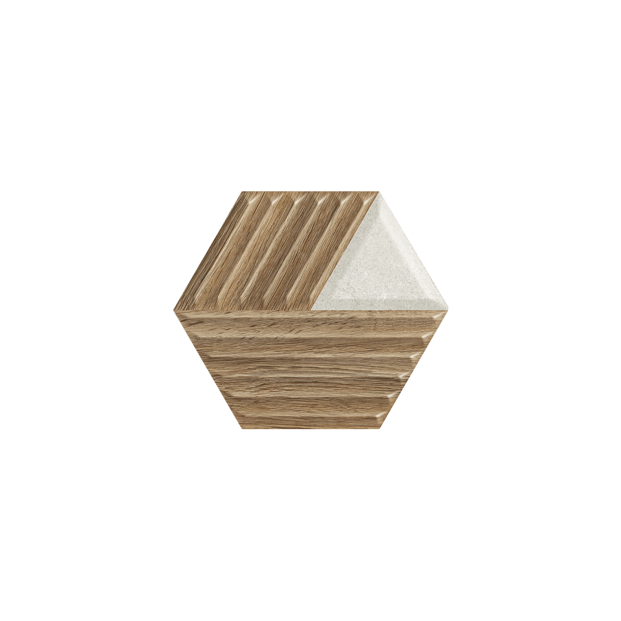 Woodskin Mix Heksagon Struktura C 19.8 x 17.1  sienų plytelė