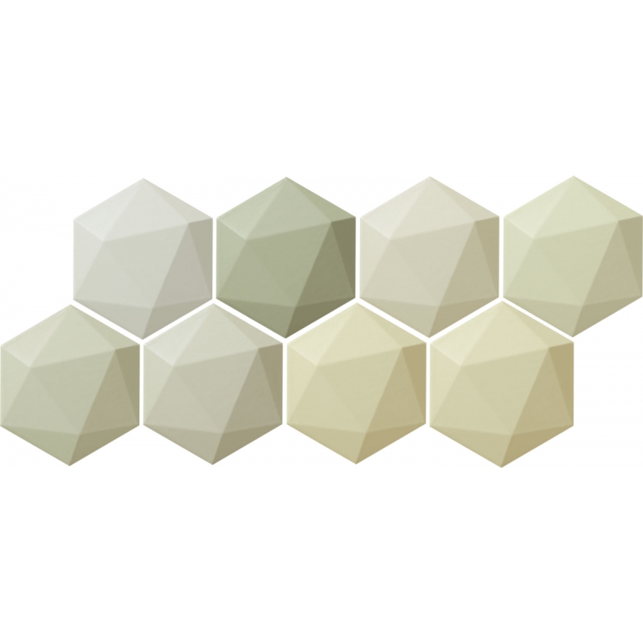 Origami green hex 11x12,5  sienų plytelė