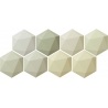 Origami green hex 11x12,5  sienų plytelė