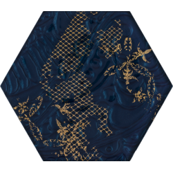 Intense Tone Blue Inserto Szklane Heksagon C 19.8 x 17.1  dekoratyvinė plytelė