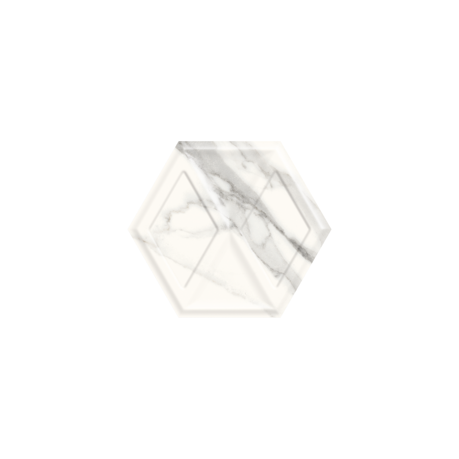 Morning Bianco Heksagon Struktura Połysk 	19.8 x 17.1 sienų plytelė