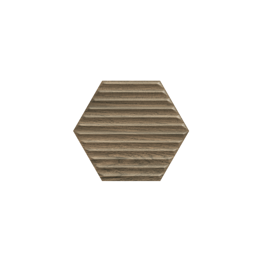 Serene Brown Heksagon Struktura Ściana 19.8 x 17.1  sienų plytelė
