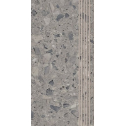 Terazzo Grey Stopnica Nacinana Mat 29,8 x 59,8  pakopinė plytelė