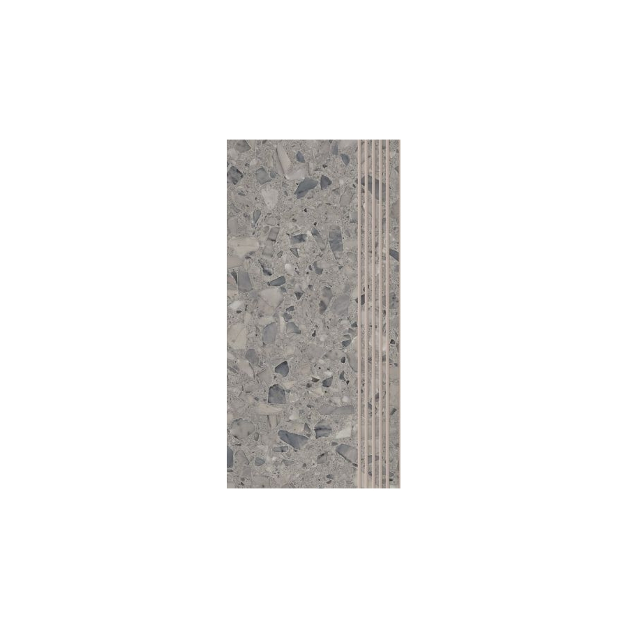 Terazzo Grey Stopnica Nacinana Mat 29,8 x 59,8  pakopinė plytelė