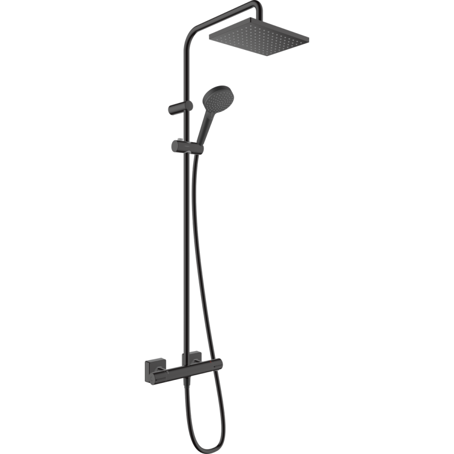 Hansgrohe Vernis Shape 26097670 – EcoSmart dušo sistema su termostatu, juoda matinė