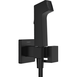 Rankinis bidė dušas Hansgrohe 1jet E EcoSmart Matt Black su laikikliu ir 125 cm žarna