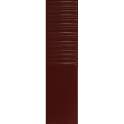 Tubądzin Groove Burgundy 2 Gloss STR sieninė plytelė 29,8×7,8 cm